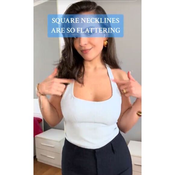 ZARA FITTED HALTER TOP - Picture 1 of 10